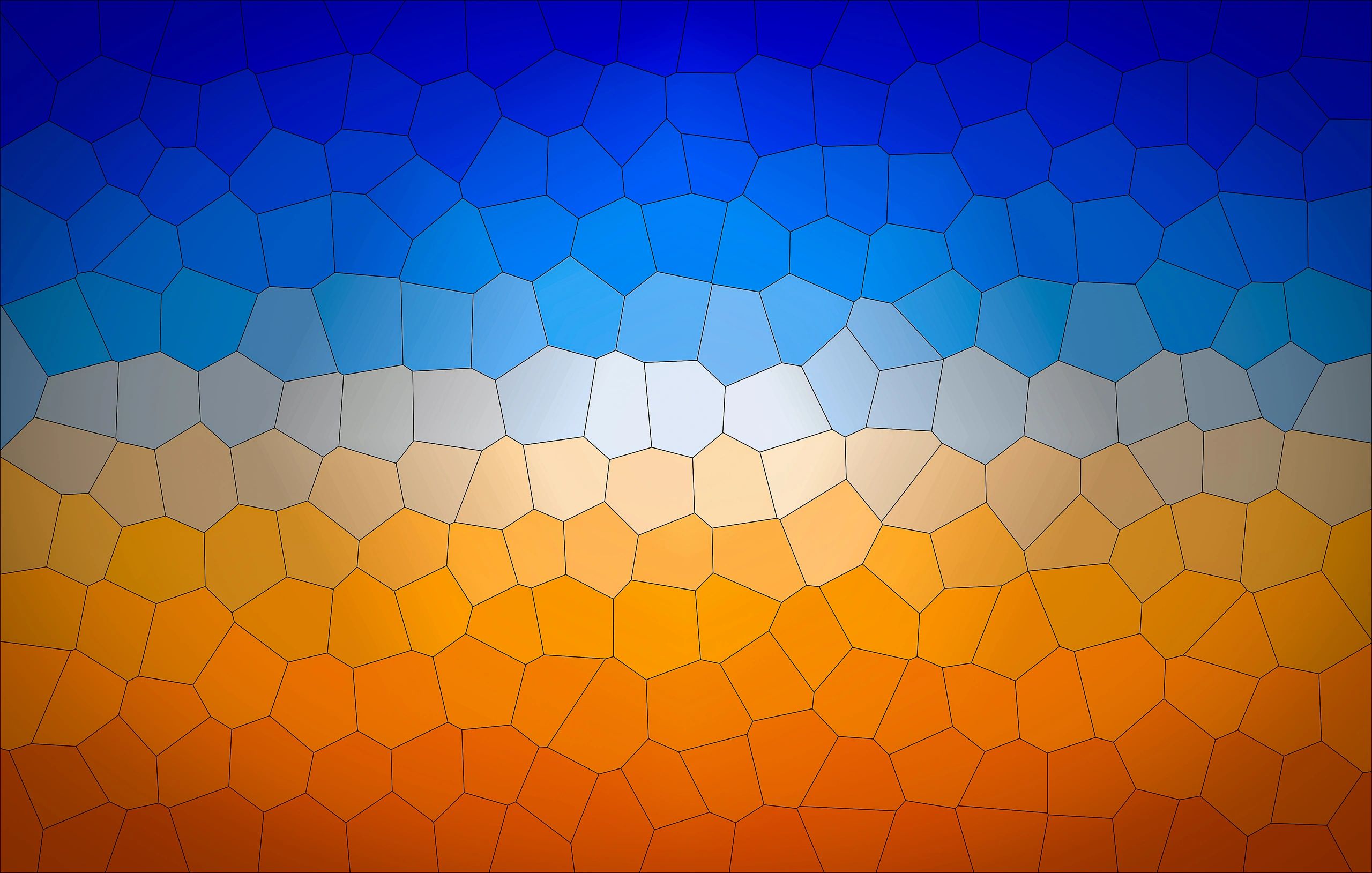 Abstract geometric blue and orange background with a futuristic feel